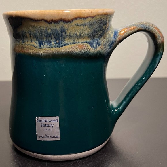 Handcrafted TUMBLEWEED POTTERY  #1 Policeman Drip Glaze Mug - Picture 4 of 10